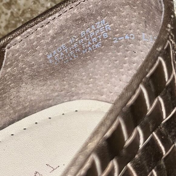 Trotters Women’s Gold Metallic Woven Leather Comfort Loafers Sz-9N - Picture 4 of 9